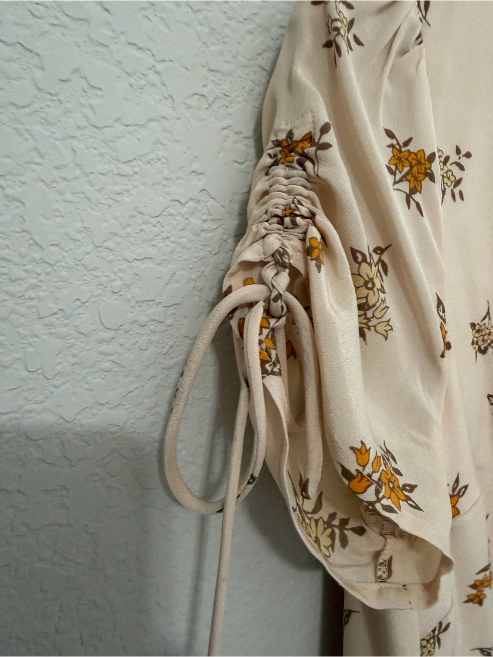 Madewell Silk Floral Wrap Midi Dress Size 2 Cream Short - Picture 7 of 11
